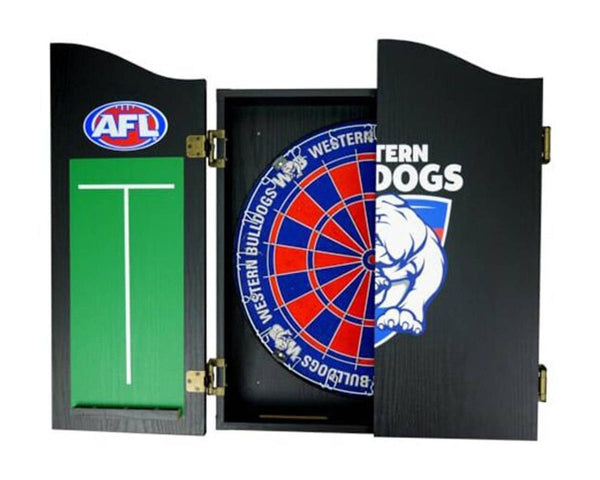 AFL Dartboard and Cabinet Set - Western Bulldogs