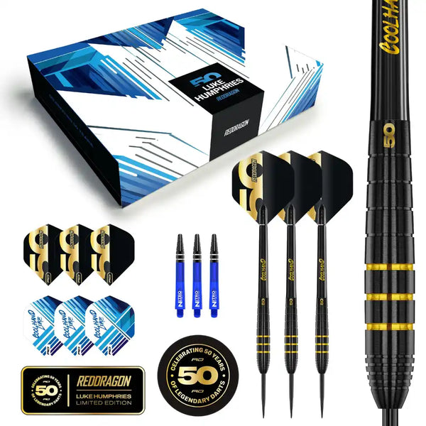 Luke Humphries 50 Year Player Edition Steel Tip Darts 90% Tungsten