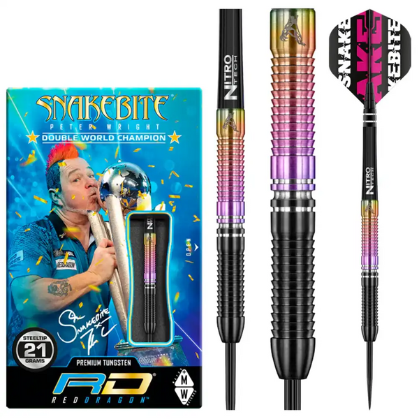 Peter Wright Snakebite World Champion 2020 Edition Steel Tip Darts 90% Tungsten