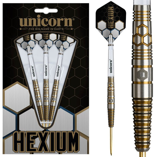 Hexuim 03 Gold & Black Steel Tip Darts 90% Tungsten
