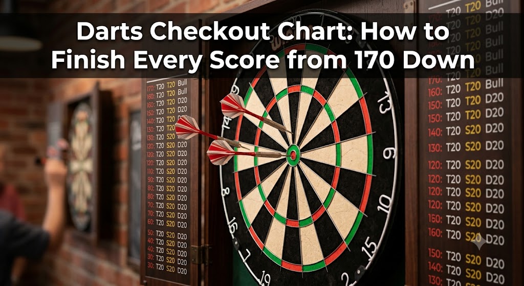Darts Checkout Chart: How to Finish Every Score from 170 Down