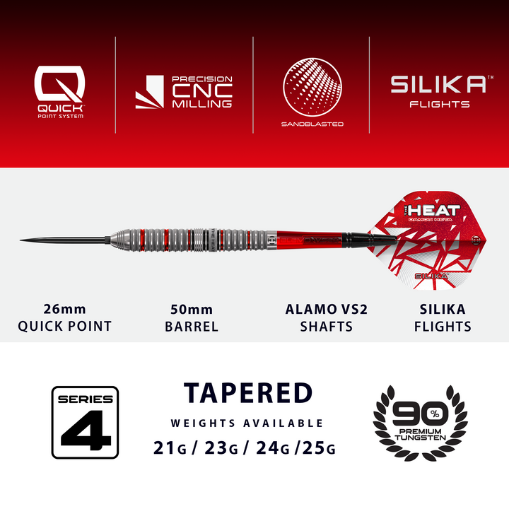 Damon Heta Series 4 Quick Point Darts 90% Tungsten
