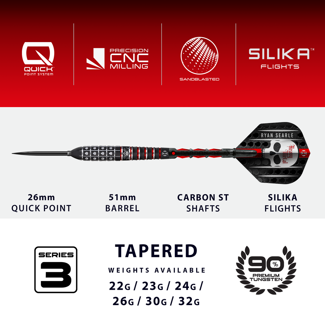 Ryan Searle Series 3 Quick Point Darts 90% Tungsten