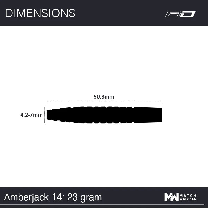 Amberjack 14 Steel Tip Darts 90% Tungsten
