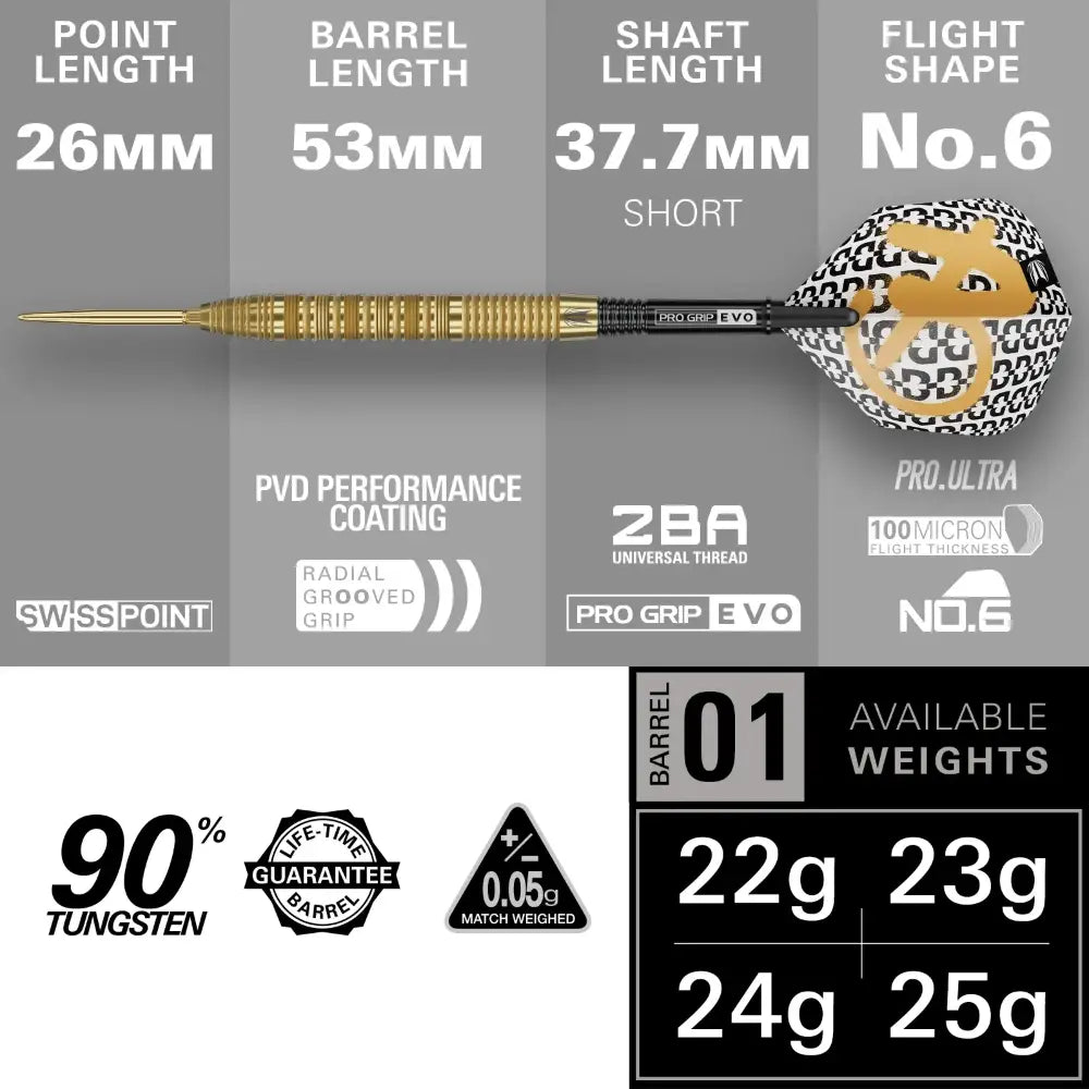 Bolide Envy 01 Swiss Point Darts 90% Tungsten