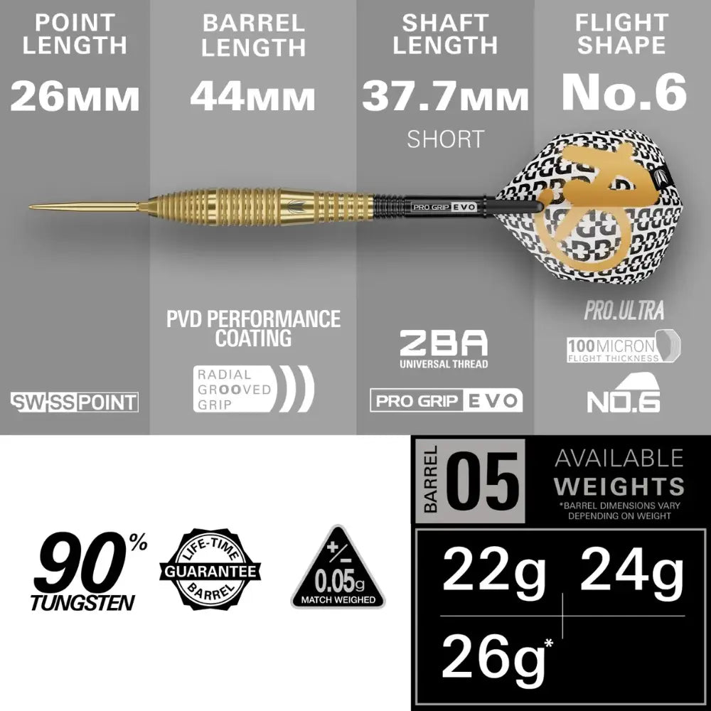 Bolide Envy 05 Swiss Point Darts 90% Tungsten