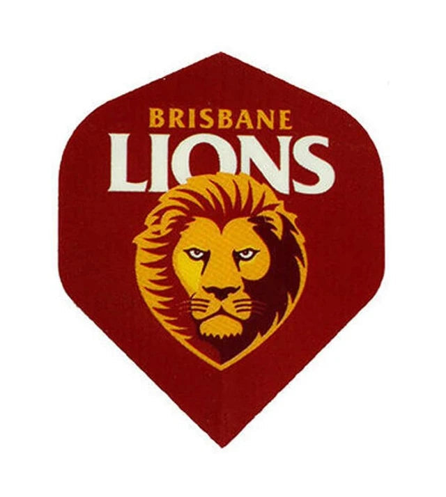 Dart flight with Brisbane Lions logo on a white background