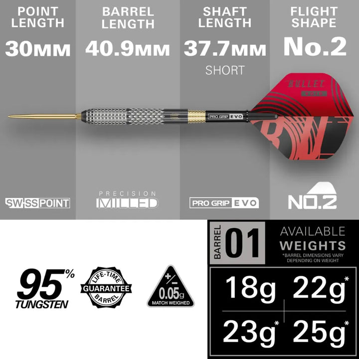 Stephen Bunting G5 Void Swiss Point Darts 95% Tungsten