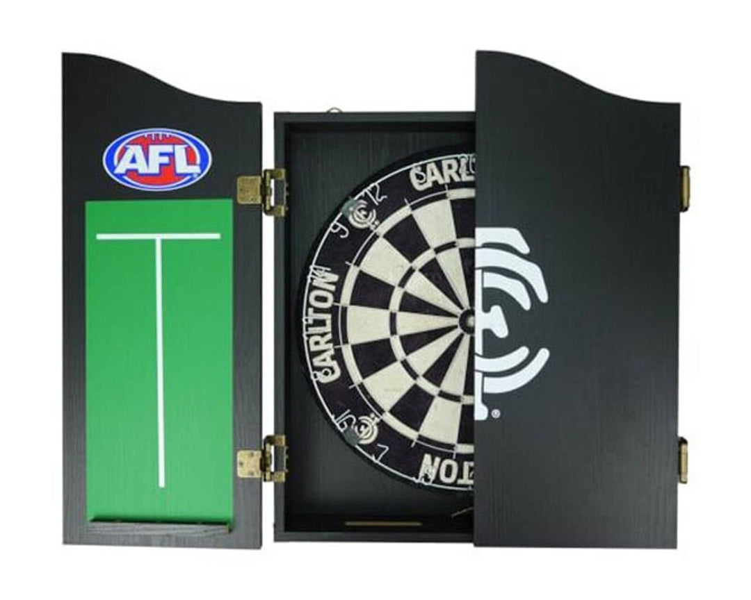 AFL Dartboard and Cabinet Set - Carlton