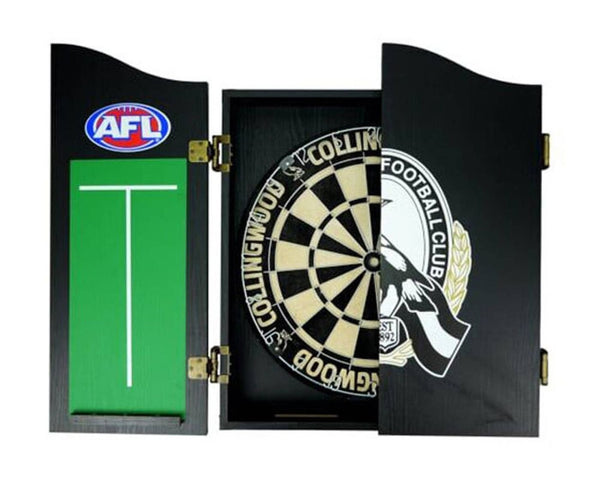 AFL Dartboard and Cabinet Set - Collingwood