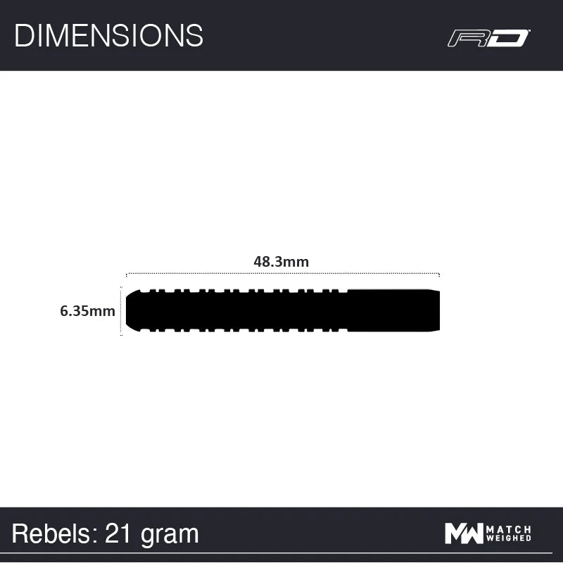 Rebel 1 Steel Tip Darts 90% Tungsten