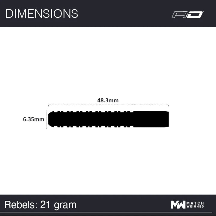 Rebel 1 Steel Tip Darts 90% Tungsten