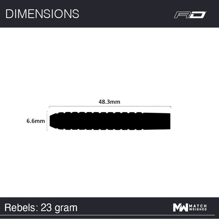 Rebel 2 Steel Tip Darts 90% Tungsten