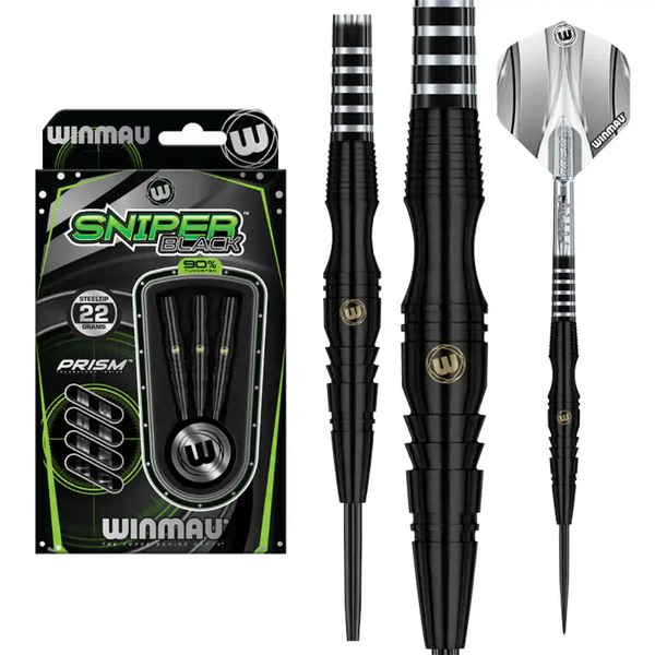 Sniper Black Steel Tip Darts 90% Tungsten