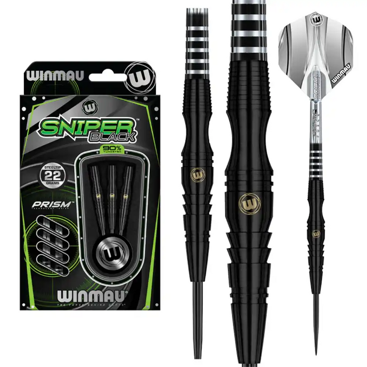 Sniper Black Steel Tip Darts 90% Tungsten