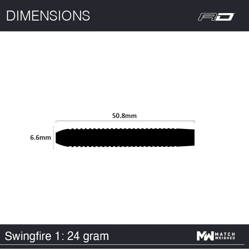 Swingfire 1 Steel Tip Darts 80% Tungsten