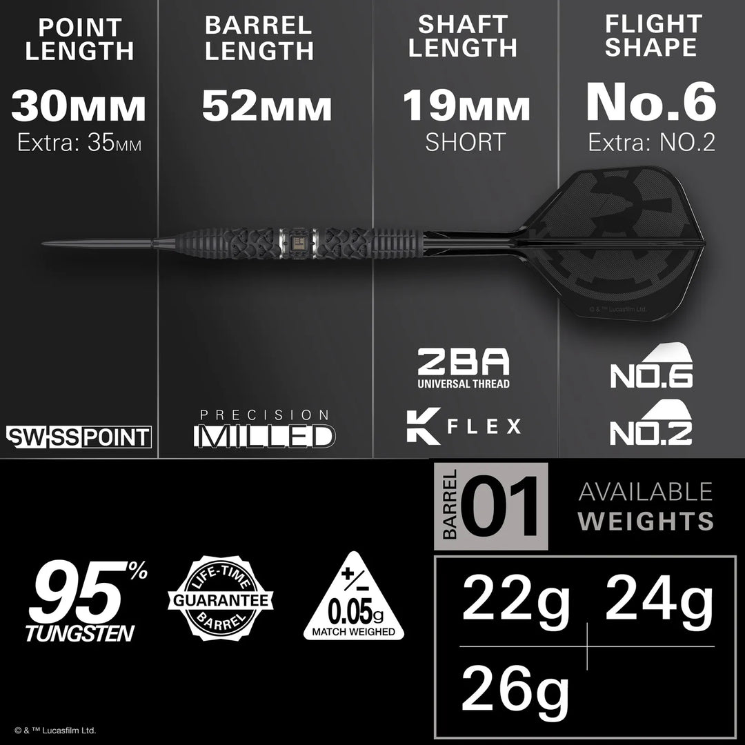 Star Wars Darth Vader Swiss Point Darts 95% Tungsten