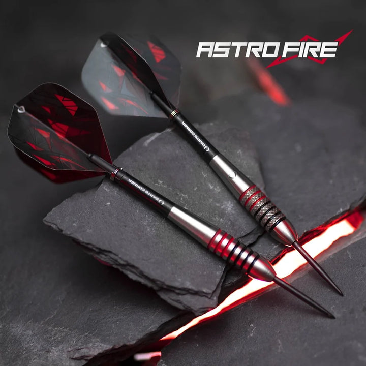 Astrofire Black &amp; Red Ringed Steel Tip Darts 90% Tungsten