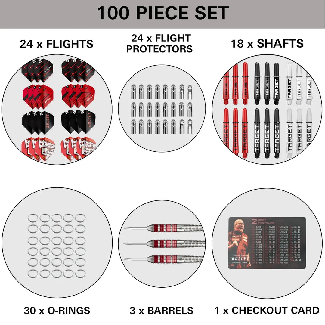 Stephen Bunting 100 Piece 22g Brass Darts Set