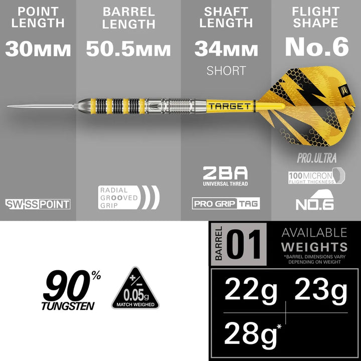 Buzz 01 Swiss Point Darts 90% Tungsten