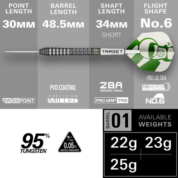 Charlie Manby Swiss Point Darts 95% Tungsten