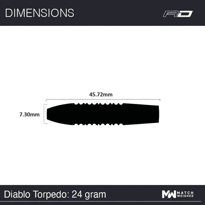 Diablo Torpedo Steel Tip Darts 90% Tungsten