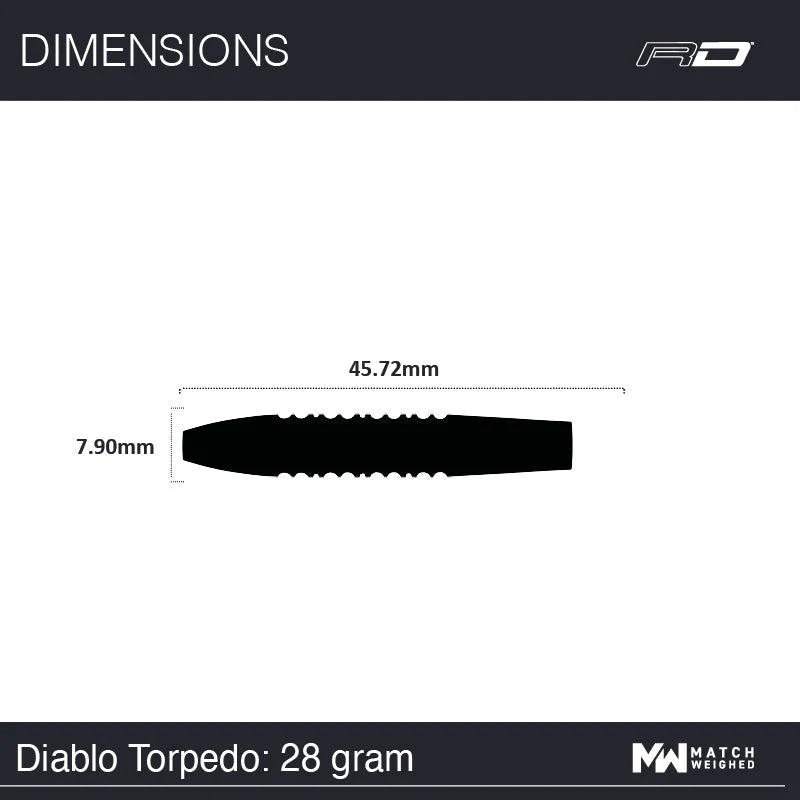Diablo Torpedo Steel Tip Darts 90% Tungsten
