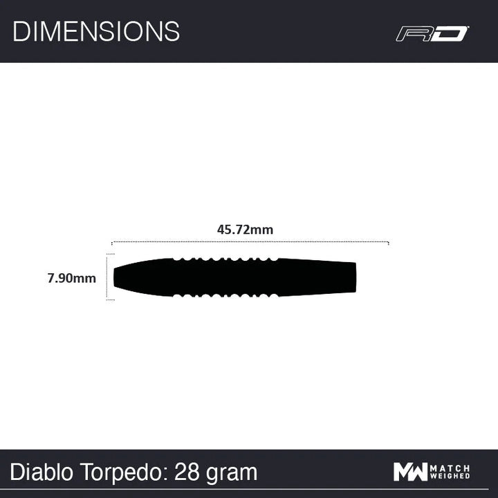 Diablo Torpedo Steel Tip Darts 90% Tungsten