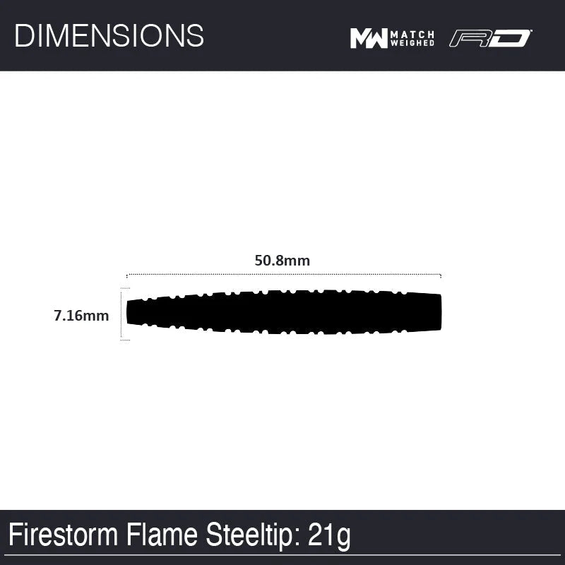 Firestorm Flame Steel Tip Darts 90% Tungsten