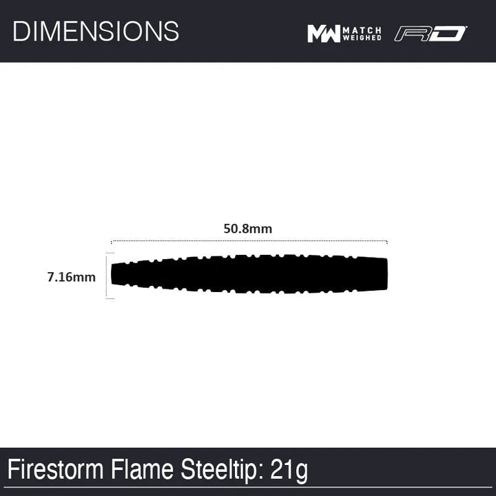 Firestorm Flame Steel Tip Darts 90% Tungsten