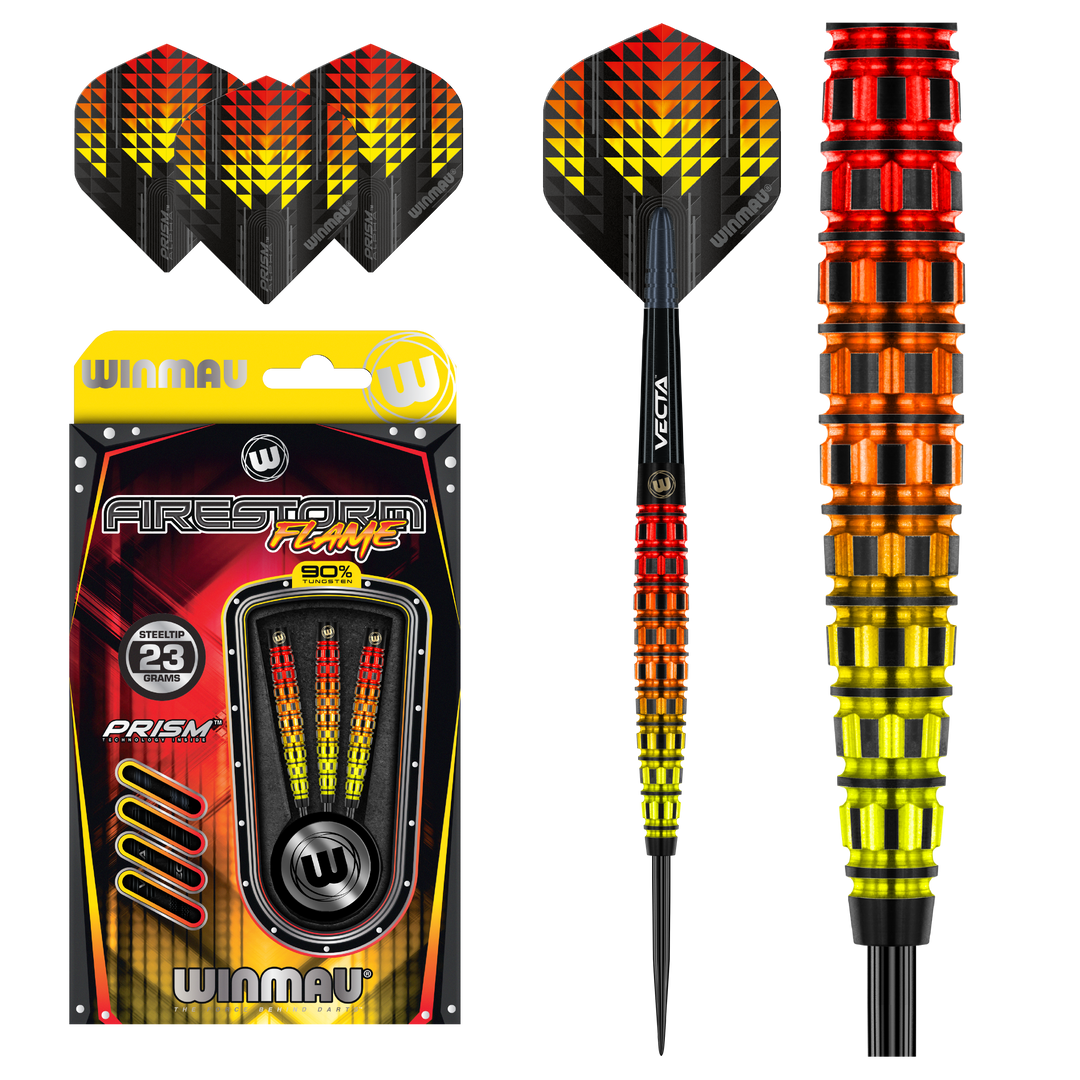 Firestorm Flame Steel Tip Darts 90% Tungsten