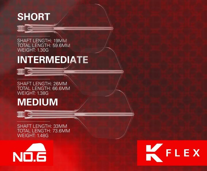 Target K-Flex No.6 Moulded Flight and Shaft System - Red