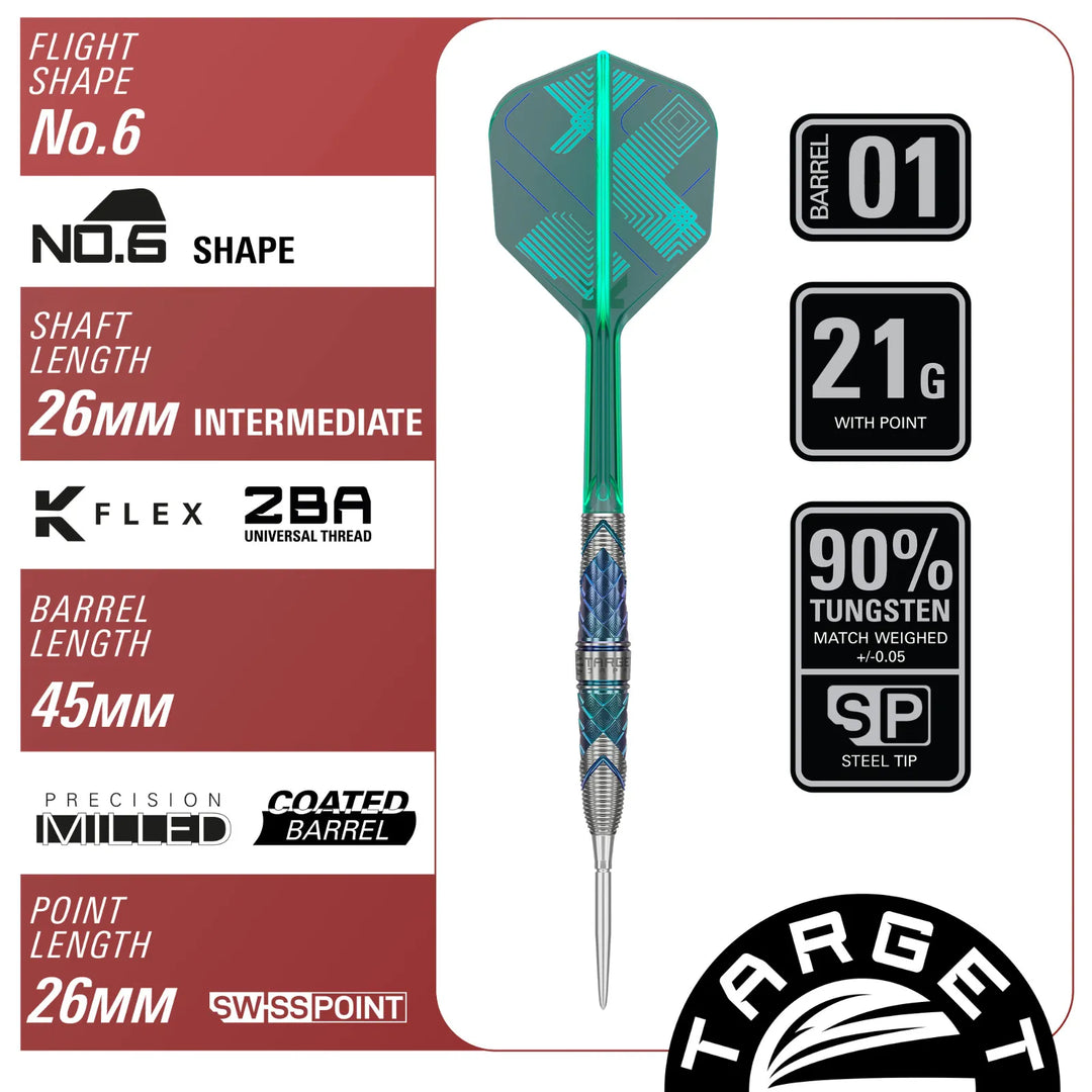 Kaze Series Ceros 01 Swiss Point Darts 90% Tungsten