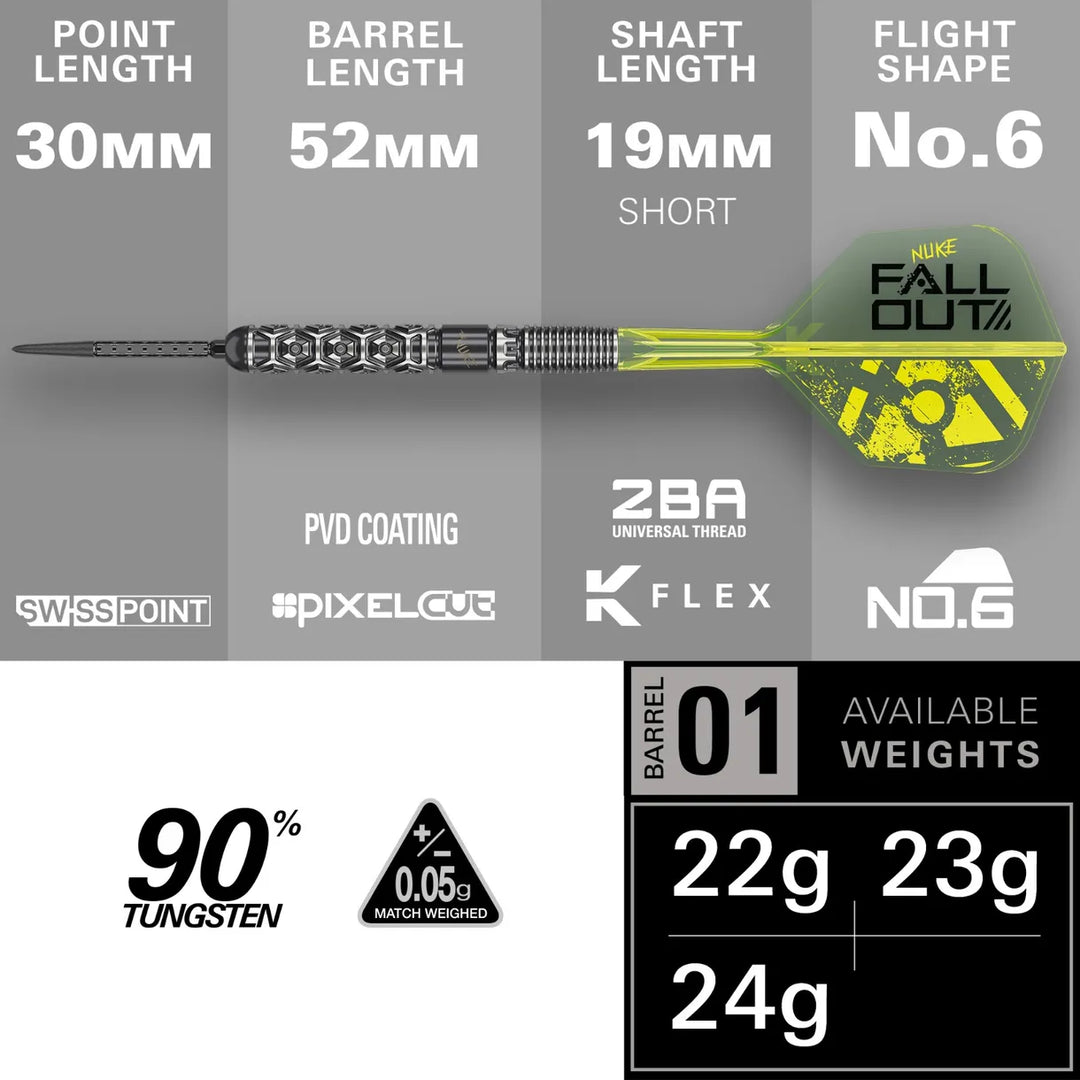 Luke Littler Fallout Swiss Point Darts 90% Tungsten