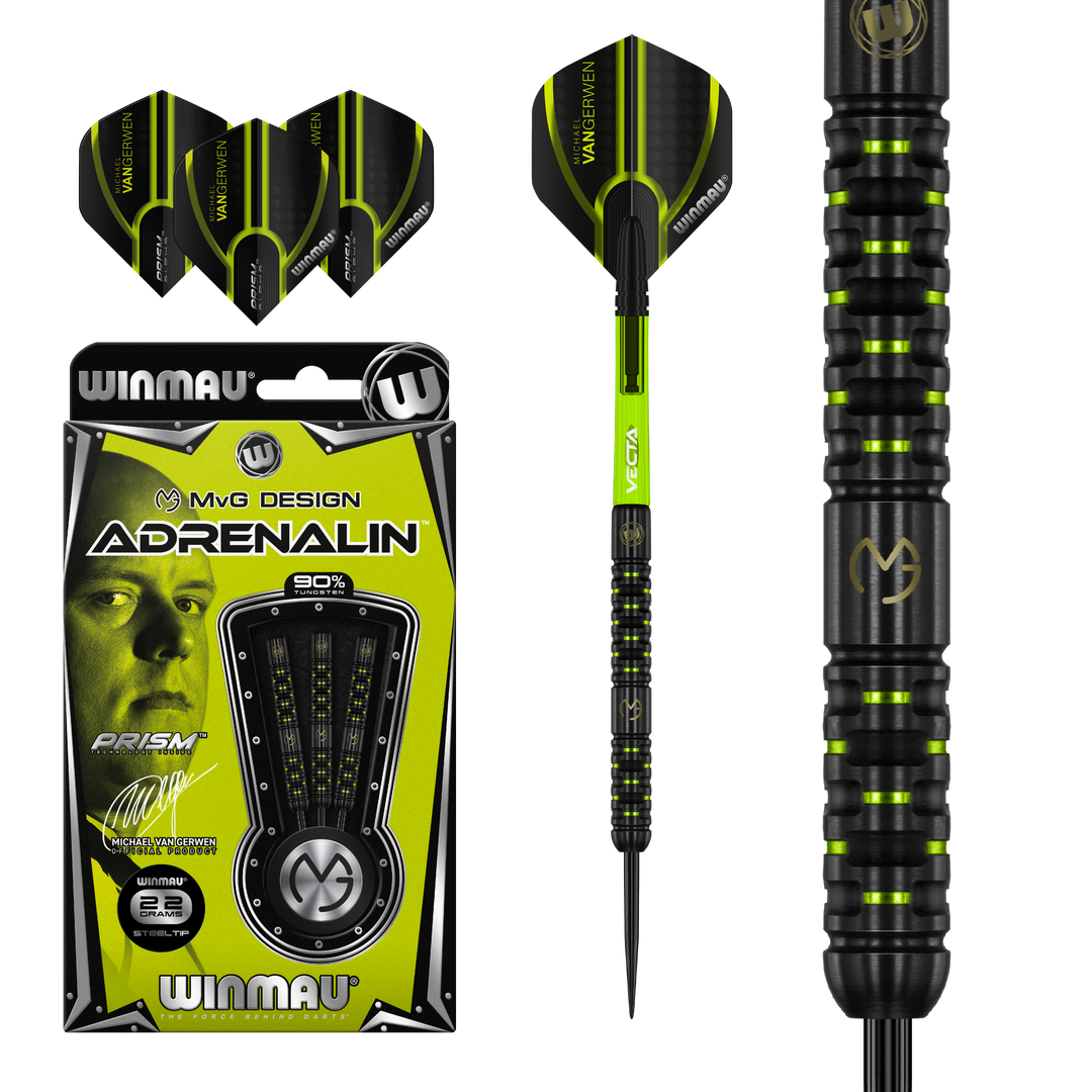 Michael van Gerwen Adrenalin Steel Tip Darts 90% Tungsten