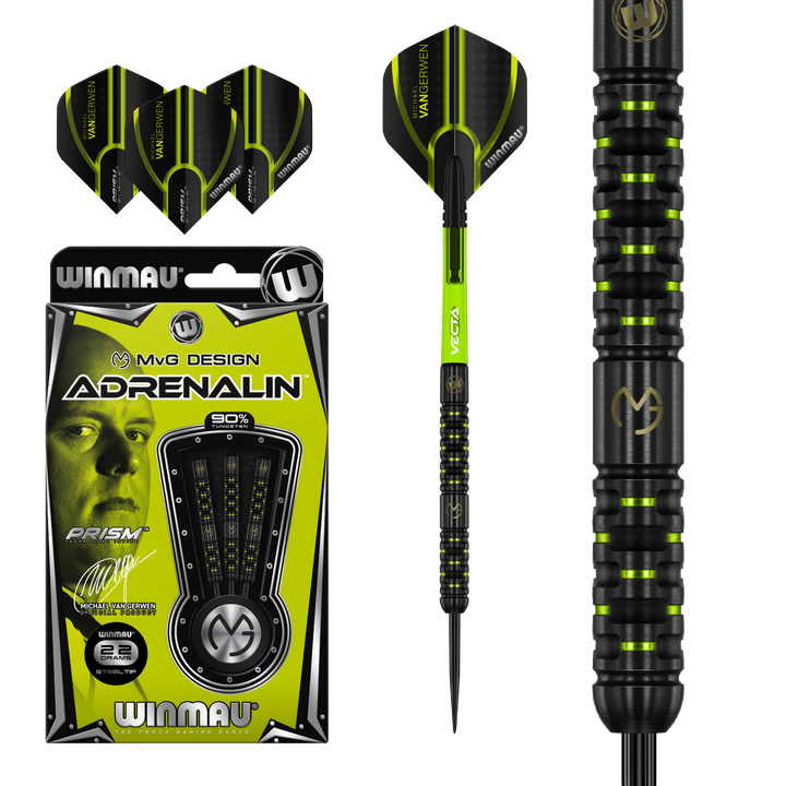 Michael van Gerwen Adrenalin Steel Tip Darts 90% Tungsten