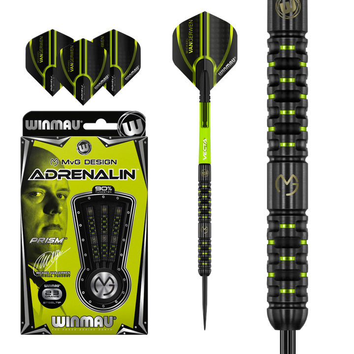 Michael van Gerwen Adrenalin Steel Tip Darts 90% Tungsten