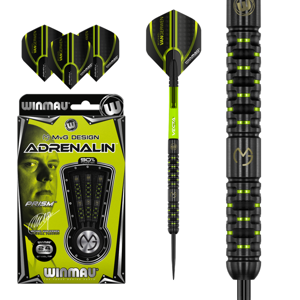 Michael van Gerwen Adrenalin Steel Tip Darts 90% Tungsten
