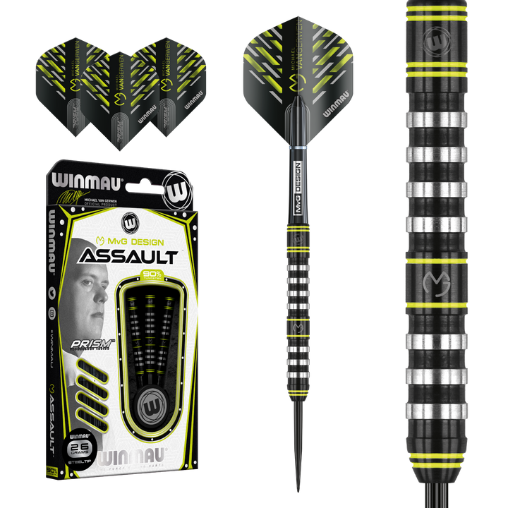 Michael van Gerwen Assault Steel Tip Darts 90% Tungsten