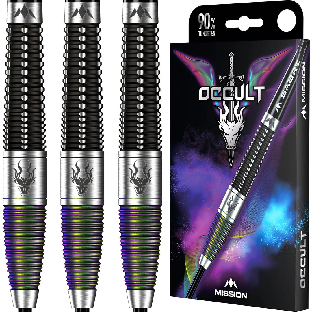 Occult Black &amp; Coral PVD Steel Tip Darts 90% Tungsten