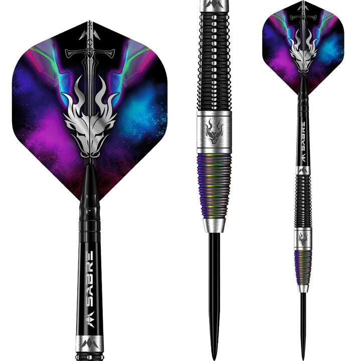 Occult Black &amp; Coral PVD Steel Tip Darts 90% Tungsten