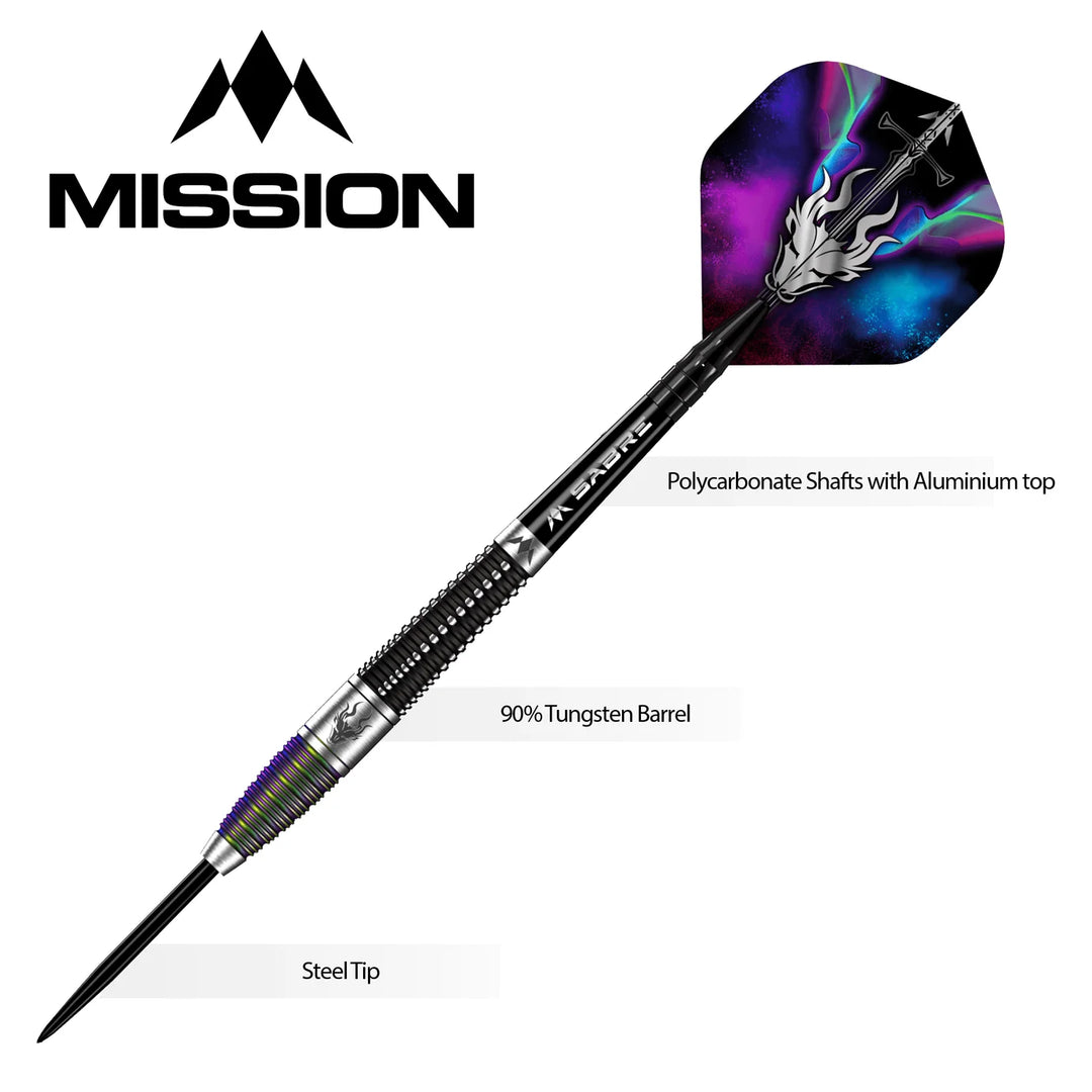 Occult Black &amp; Coral PVD Steel Tip Darts 90% Tungsten