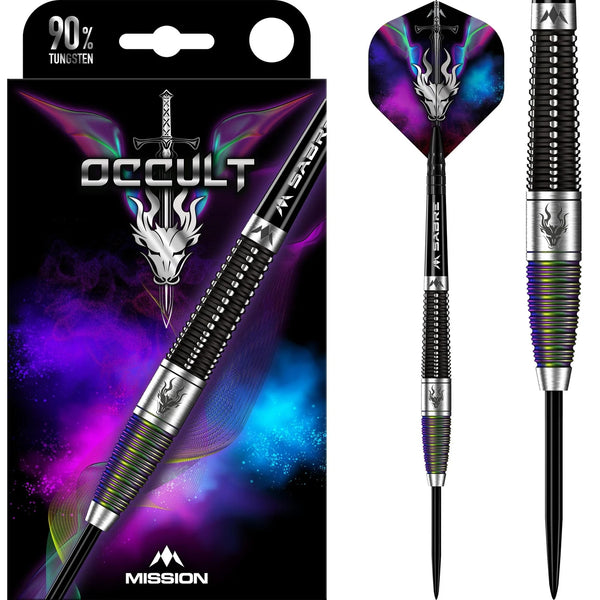 Occult Black & Coral PVD Steel Tip Darts 90% Tungsten