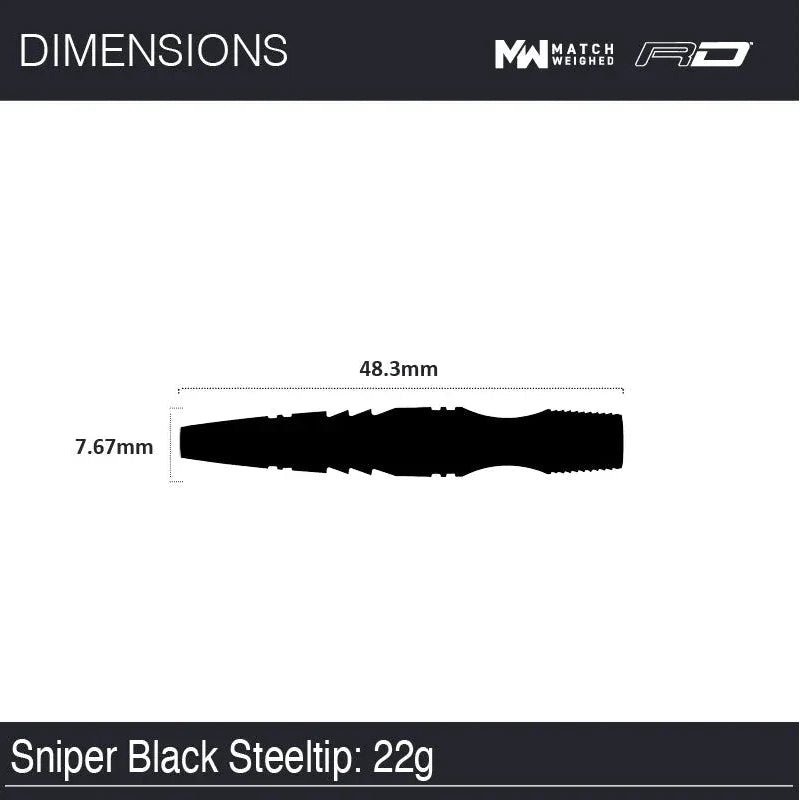Sniper Black Steel Tip Darts 90% Tungsten