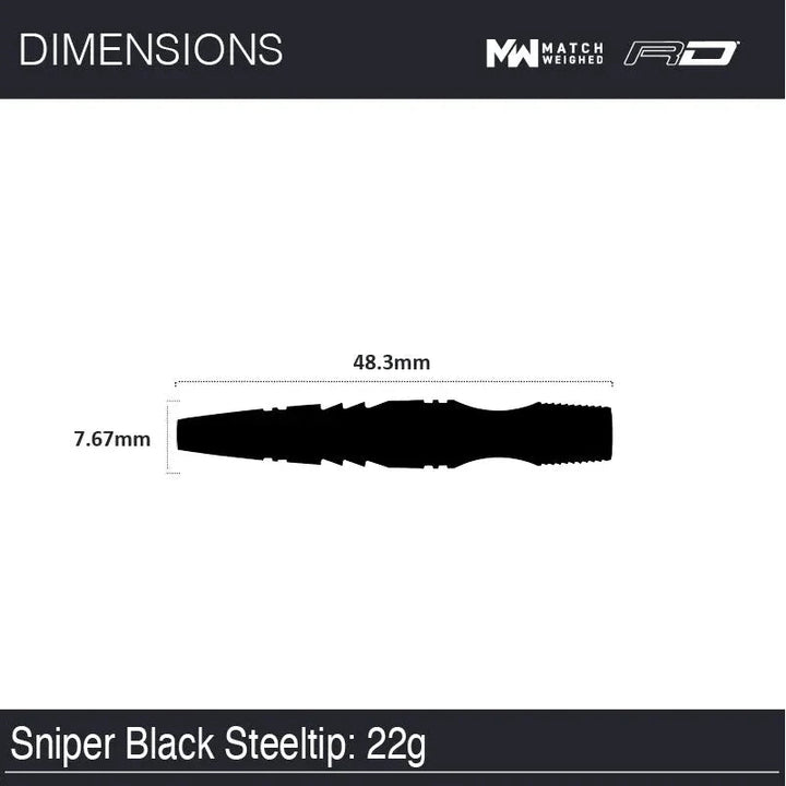 Sniper Black Steel Tip Darts 90% Tungsten
