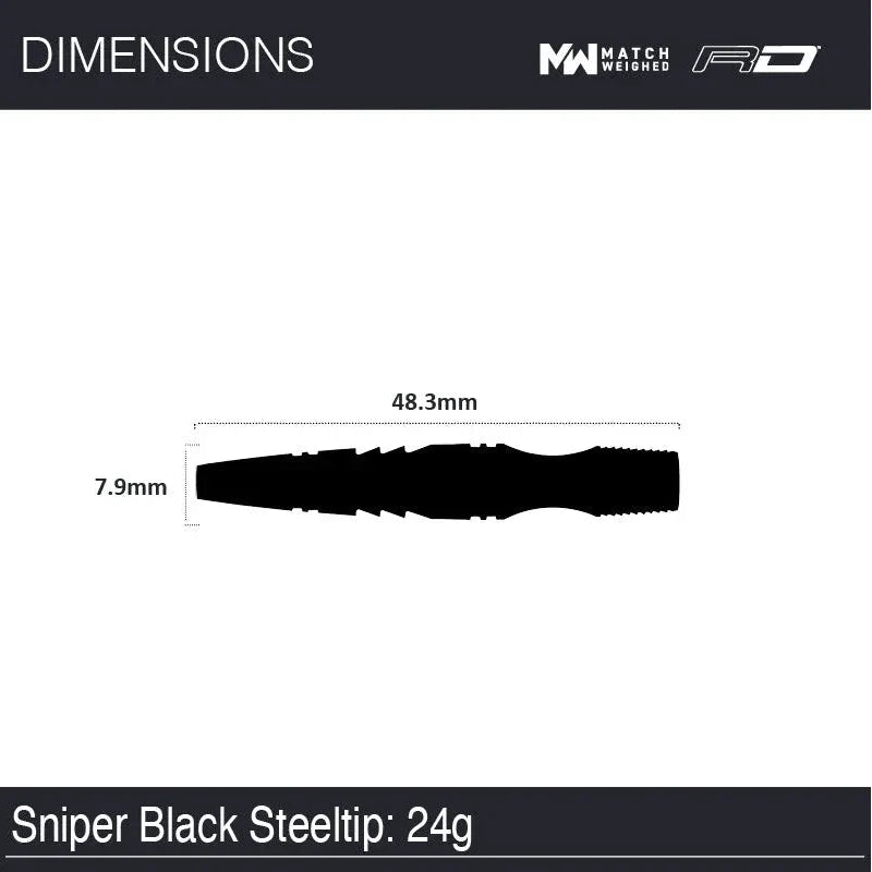 Sniper Black Steel Tip Darts 90% Tungsten