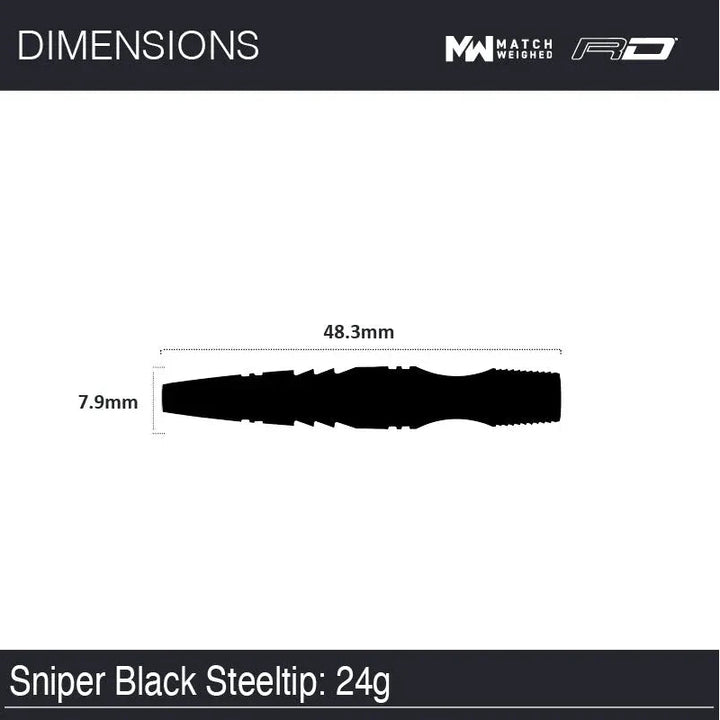 Sniper Black Steel Tip Darts 90% Tungsten