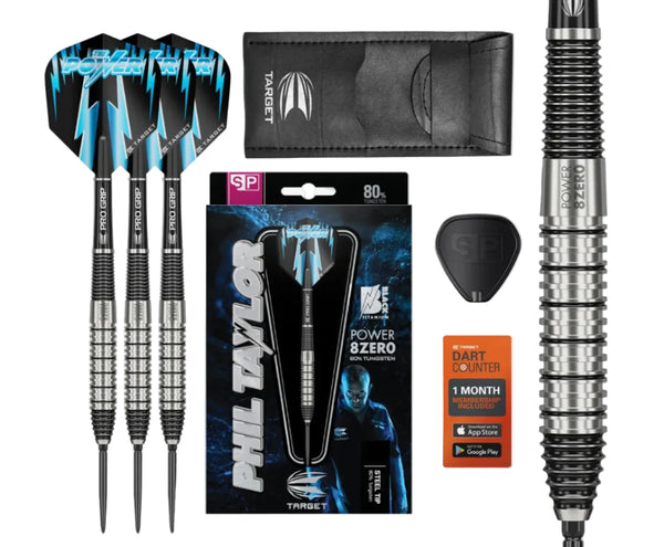 Phil Taylor Power 8-Zero 2 Swiss Point Darts 80% Tungsten