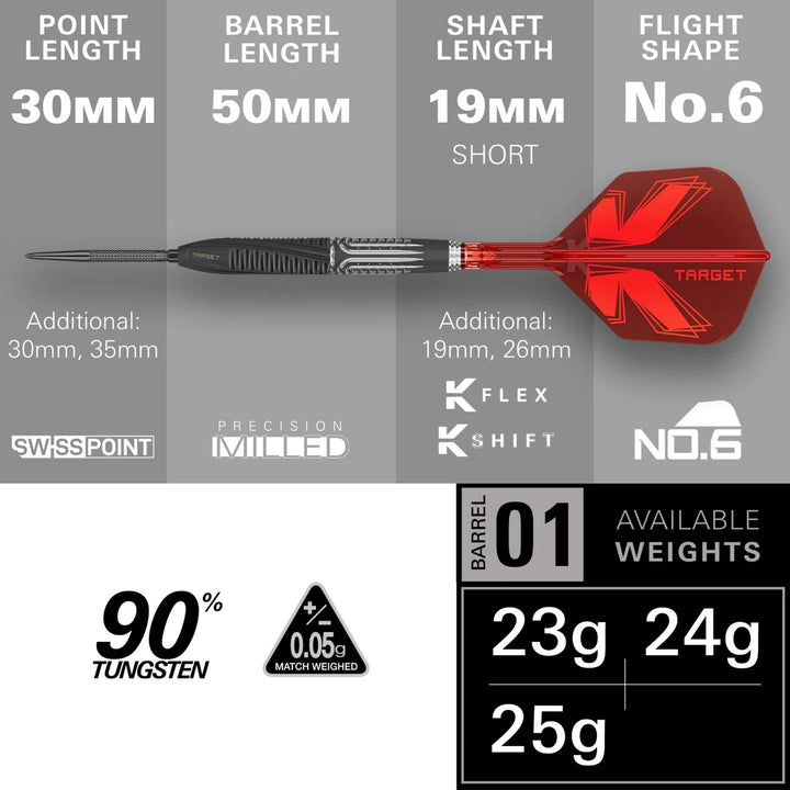 Target Shift Swiss Point Darts 90% Tungsten