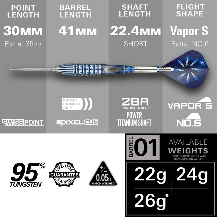 Phil Taylor Power Gx2 Swiss Point Darts 95% Tungsten